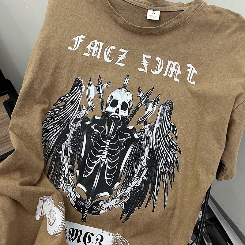 Áo Thun Nam Tay Ngắn Phong Cách Đường Phố Âu Mỹ Cá Tính