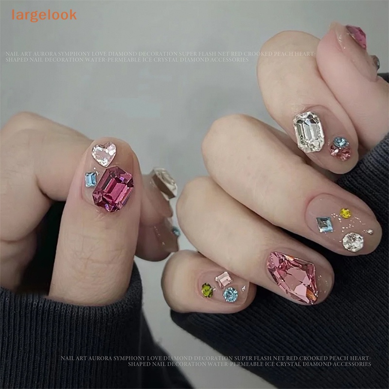 1 Hộp Hạt Nhựa Trong Suốt 3D Đính Móng Nghệ Thuật