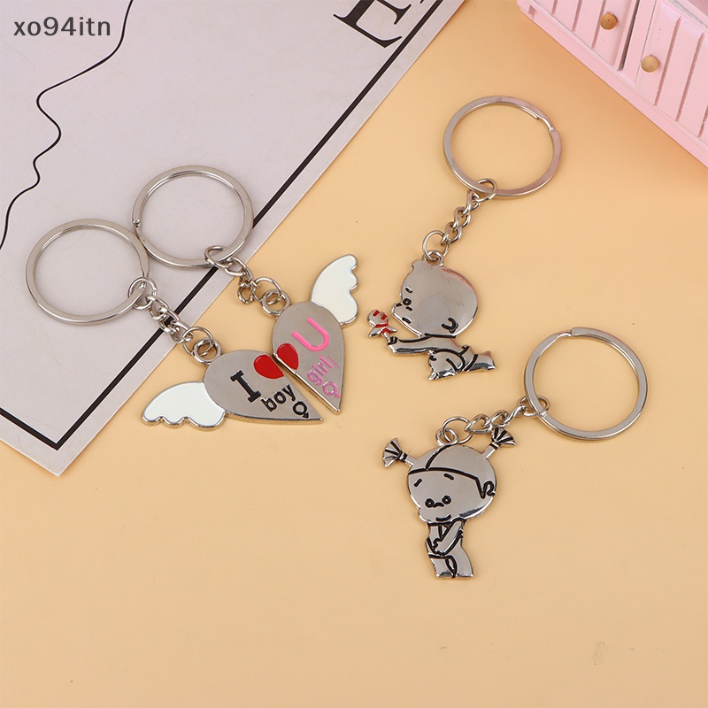 1 Cặp Móc Khóa Hợp Kim Kẽm Mạ Bạc Hình Trái Tim Thời Trang