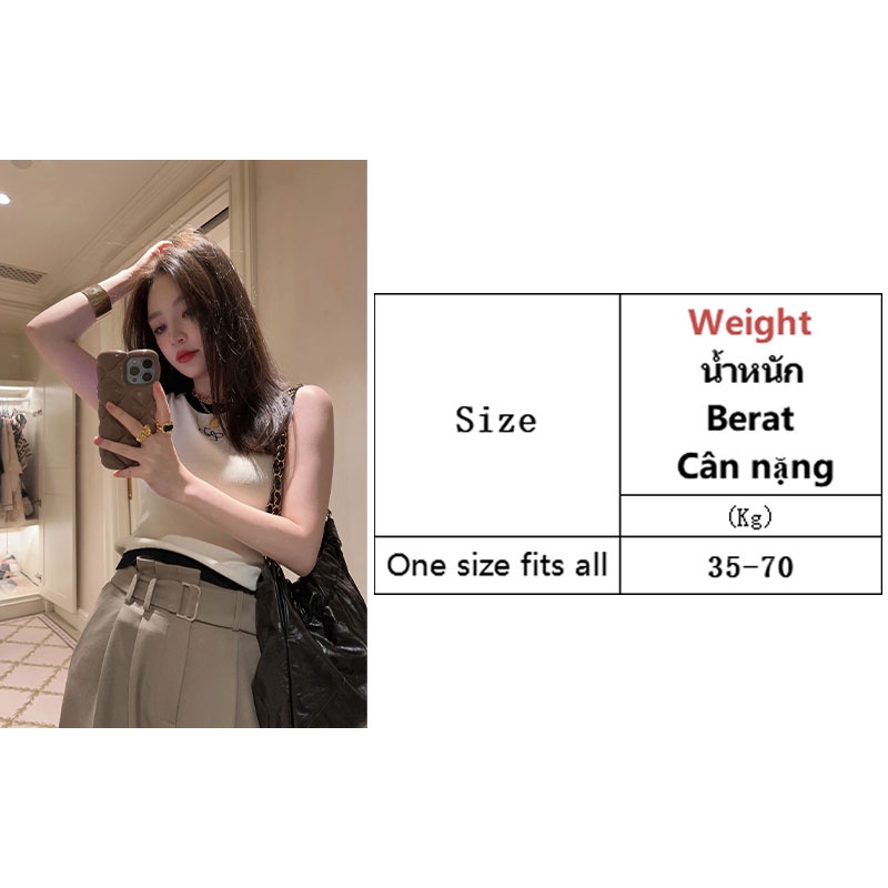 Áo Sát Nách Cổ Tròn Màu Trơn In Chữ Cỡ Lớn Thời Trang Mùa Hè Hàn Quốc 2023 Cho Nữ