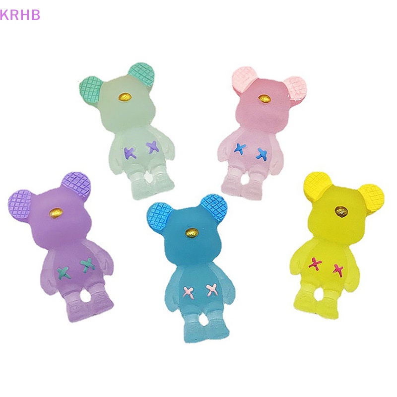 Kẹp Tóc Hình Gấu Bằng Resin Phát Sáng DIY Mới