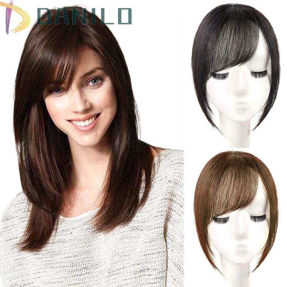 Tóc Mái Giả Nối Dài Bằng Sợi Tổng Hợp Chịu Nhiệt Chất Lượng Cao Tự Nhiên Không Đường May DANILO Crosse Bangs Dành Cho Bạn Nữ