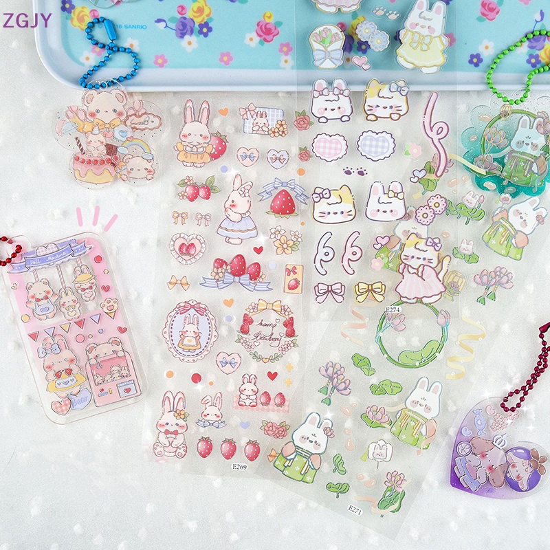 Set 2 Tấm Sticker Họa Tiết Hoạt Hình Lấp Lánh Chống Thấm Nước Trang Trí Sổ Tay Mới