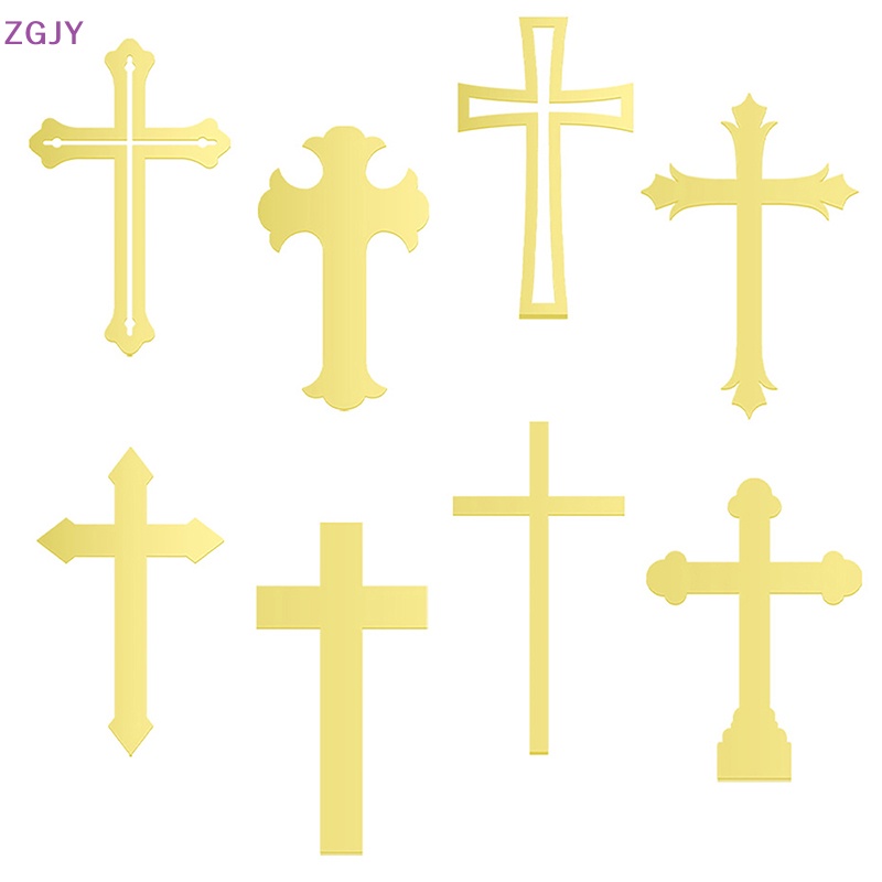Bộ 12 Topper Trang Trí Bánh Cupcake Hình Thánh Giá Mới