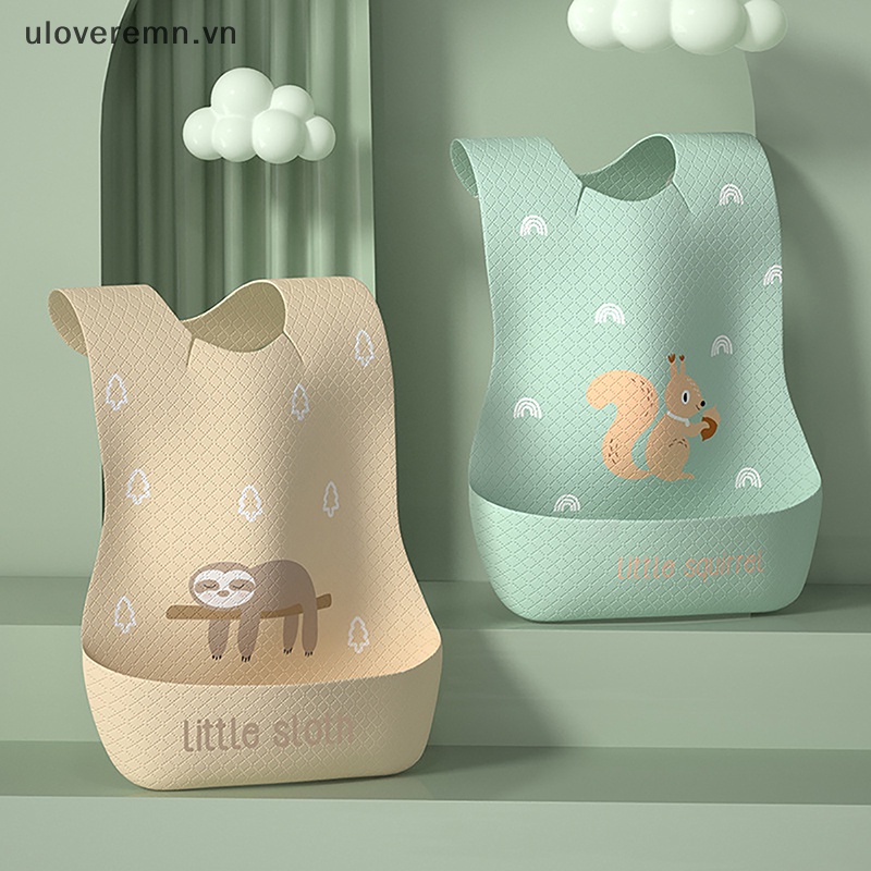 Yếm Ăn Siêu Mềm Chống Thấm Nước Có Túi Tiện Dụng Cho Bé