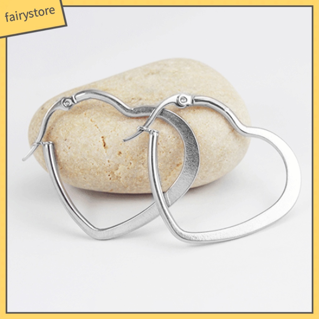 1 Đôi Bông Tai Tròn Màu Trơn Không Dễ Phai Thời Trang Dành Cho Nữ