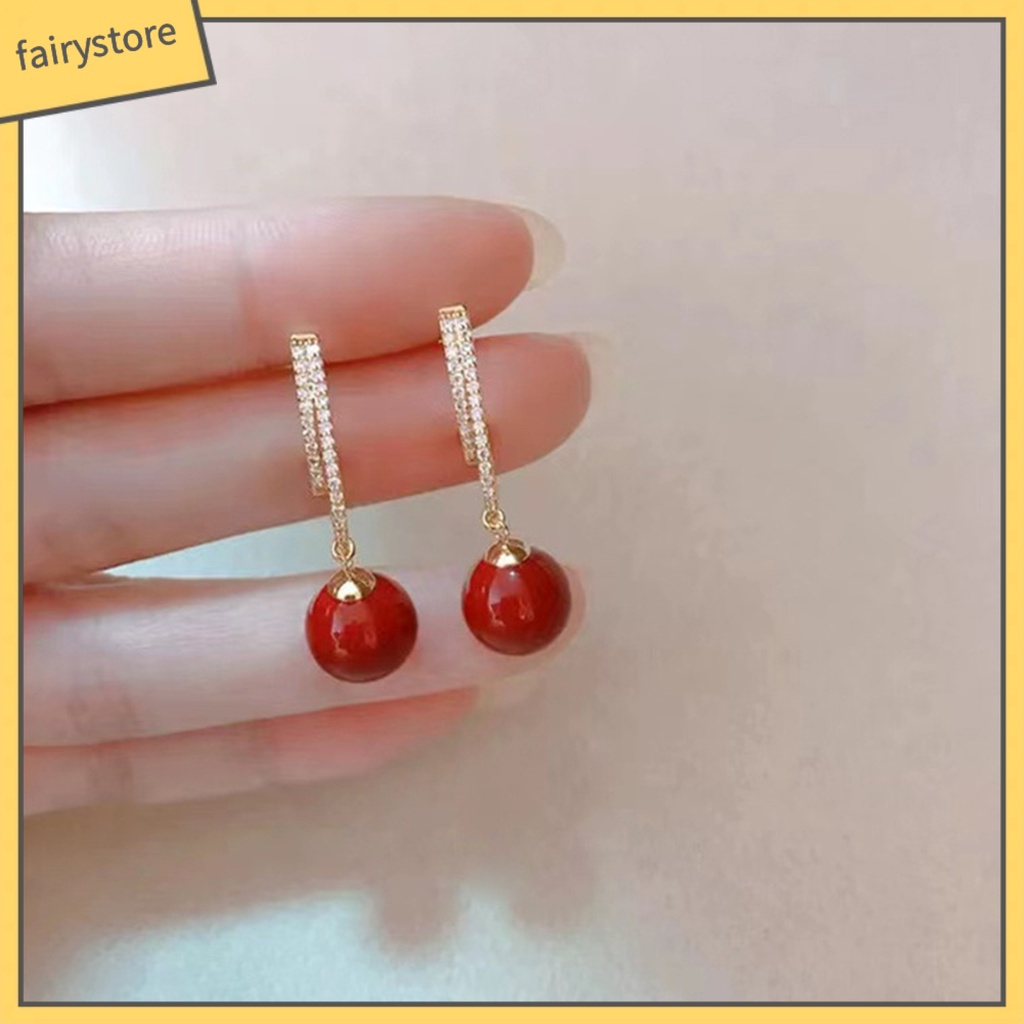 1 Đôi Bông Tai Đính Đá Phong Cách Pháp Cổ Điển Sang Trọng Dành Cho Nữ