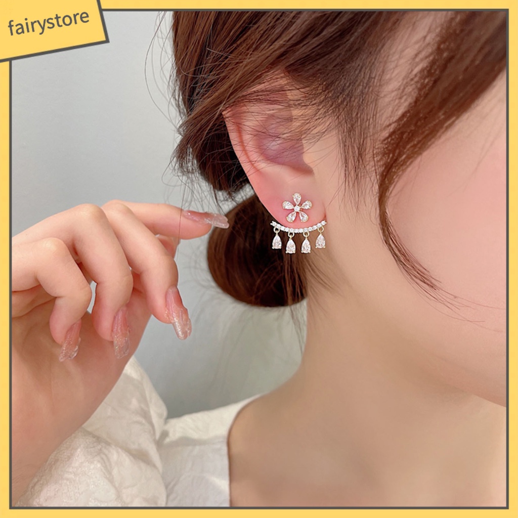 Bông Tai Hình Hoa Đính Đá Lấp Lánh Phong Cách Bohemia Dành Cho Nữ