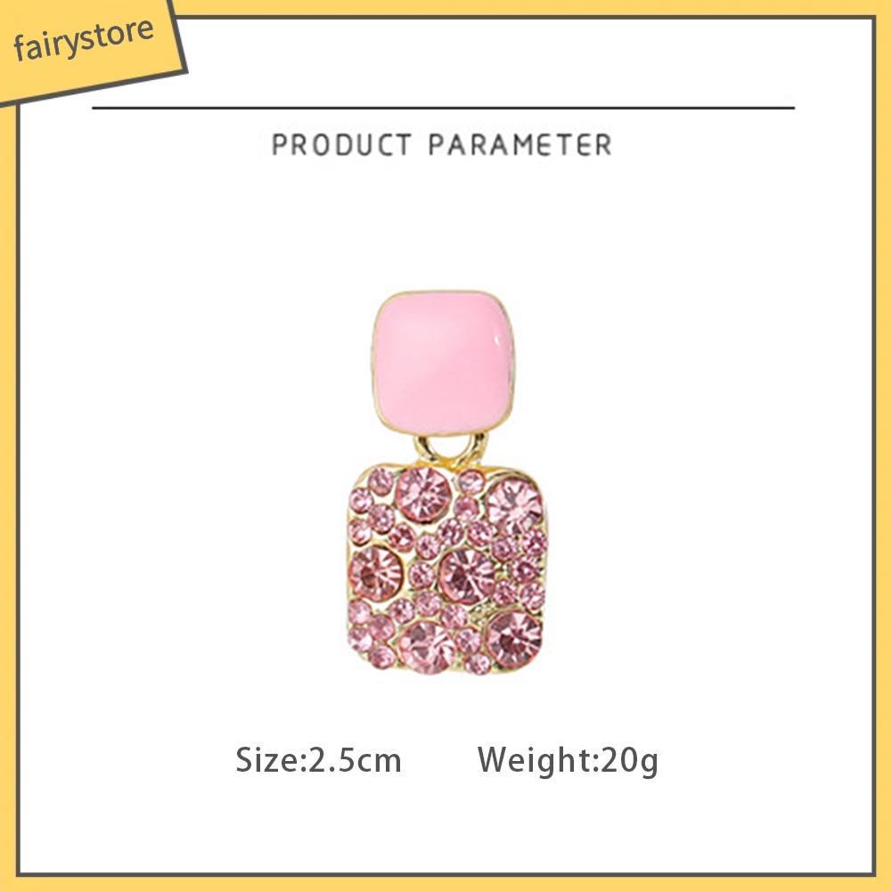 Bông Tai Hình Vuông Đính Đá Toàn Diện Thanh Lịch Cho Nữ