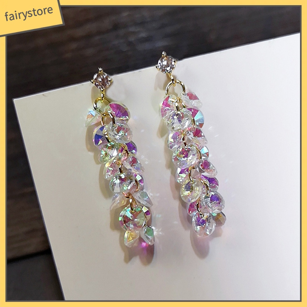 Bông Tai Dài Đính Đá Thời Trang Dành Cho Nữ