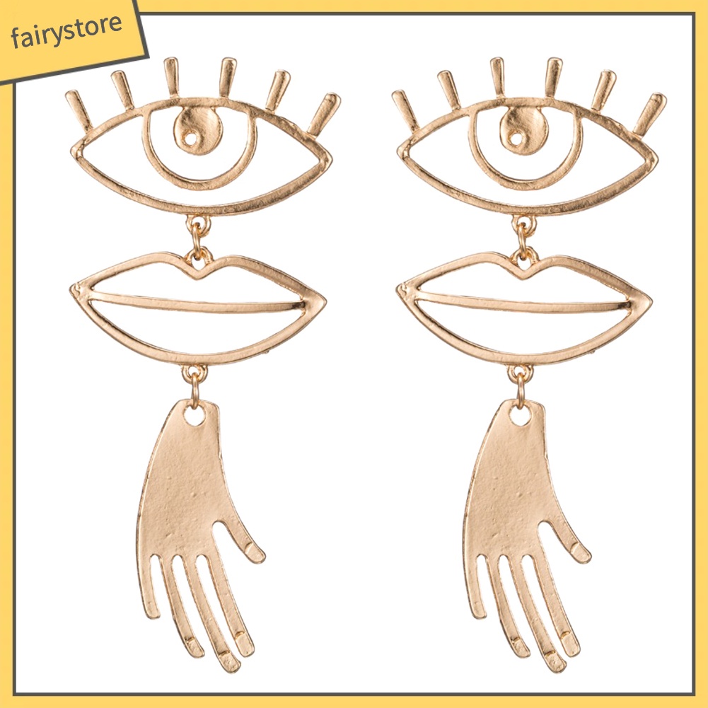 Bông Tai Dáng Dài Hình Đôi Môi / Bàn Tay Ngộ Nghĩnh Cho Nữ