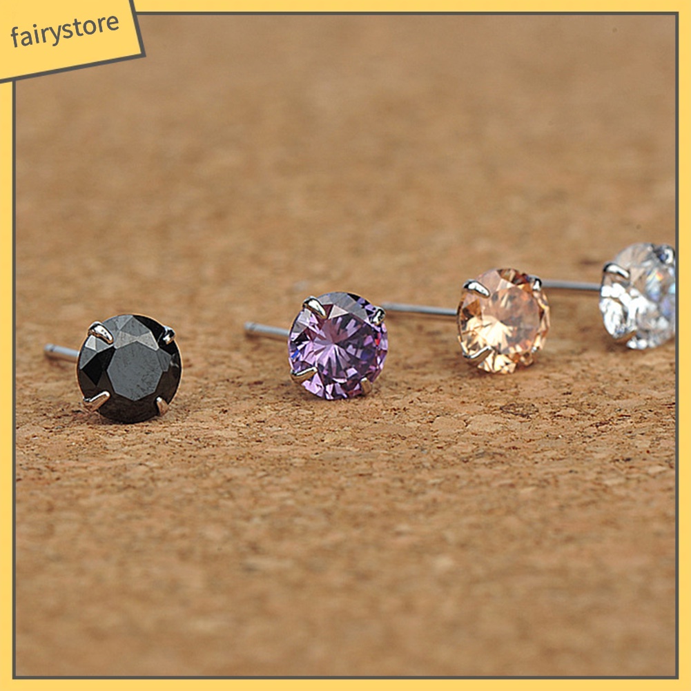 Bông Tai Tròn Đính Đá Lấp Lánh Thời Trang Dành Cho Nữ