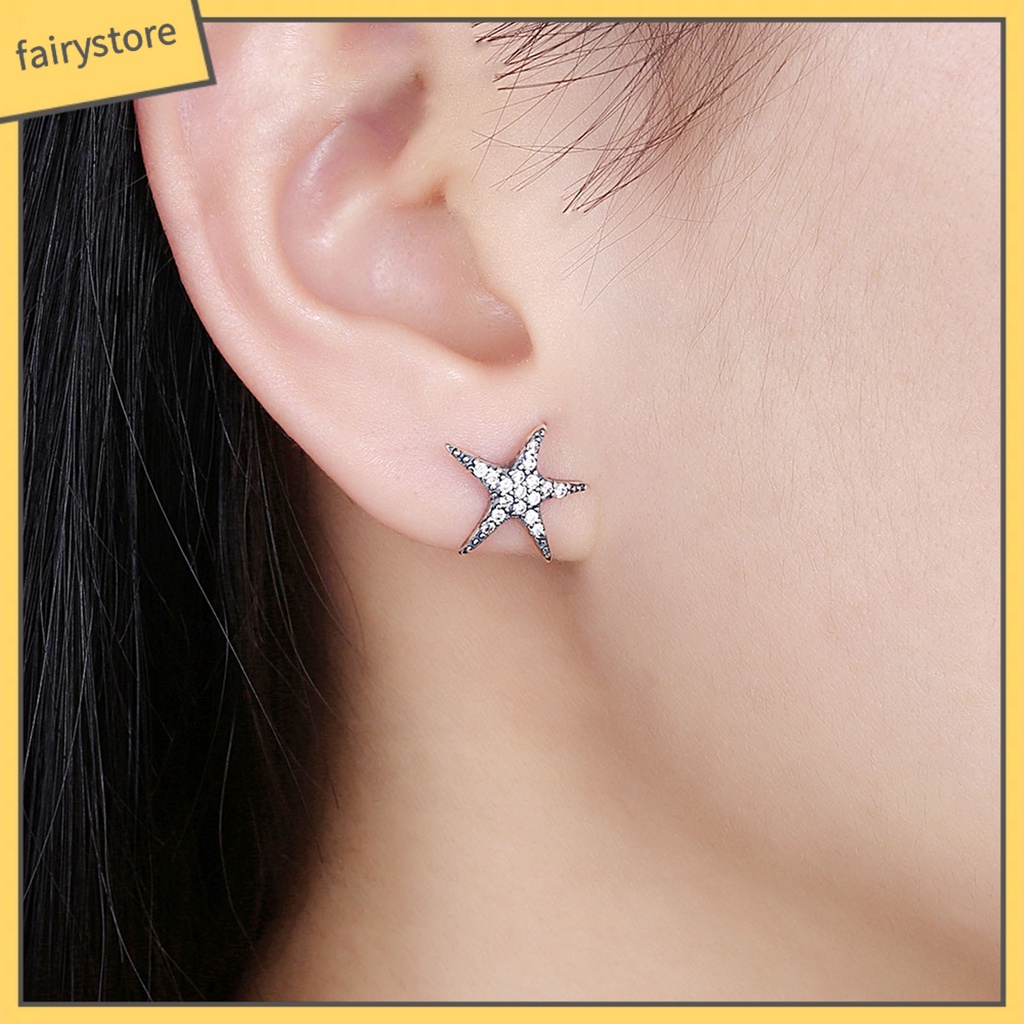 [FRO] 1 Đôi Bông Tai Đinh Tán Hình Sao Biển Dễ Thương Thoải Mái Mặc Làm Quà Tặng