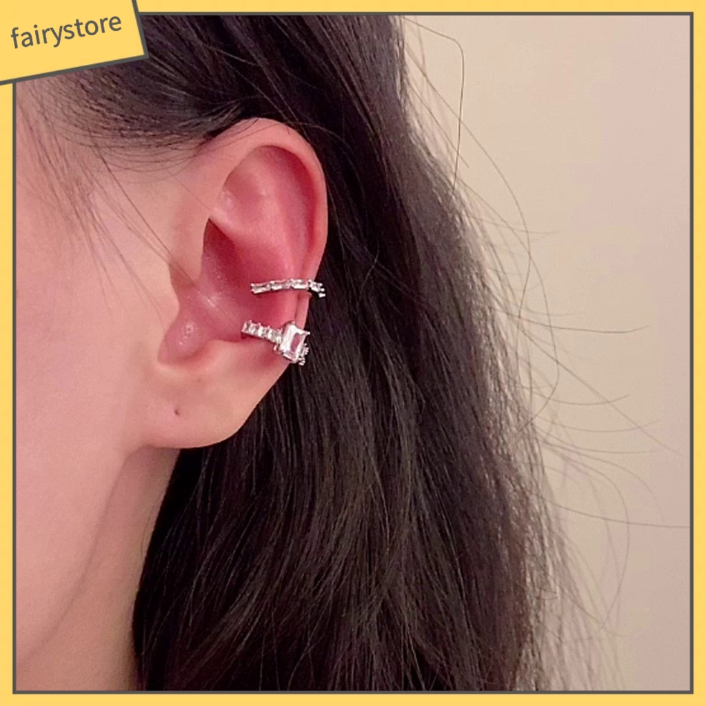 [FRO] 1 Khuyên Kẹp Tai Thời Trang Sáng Bóng Không Cần Xỏ Lỗ Thanh Lịch Cho Nữ