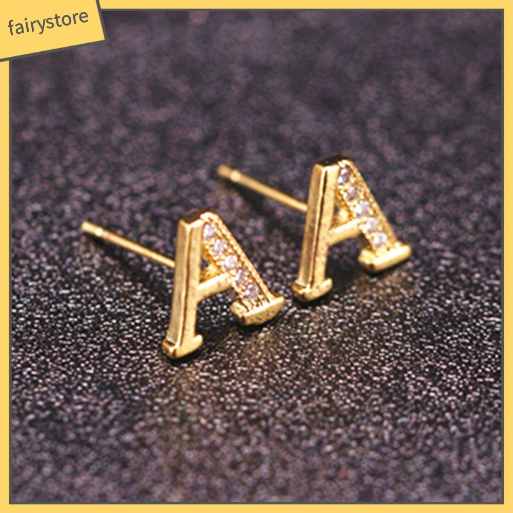 Bông Tai Chữ Cái Đính Đá Thời Trang Dành Cho Nữ