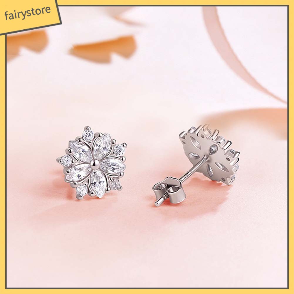 Bông Tai Hình Hoa Anh Đào Đính Đá Sang Trọng Cho Nữ