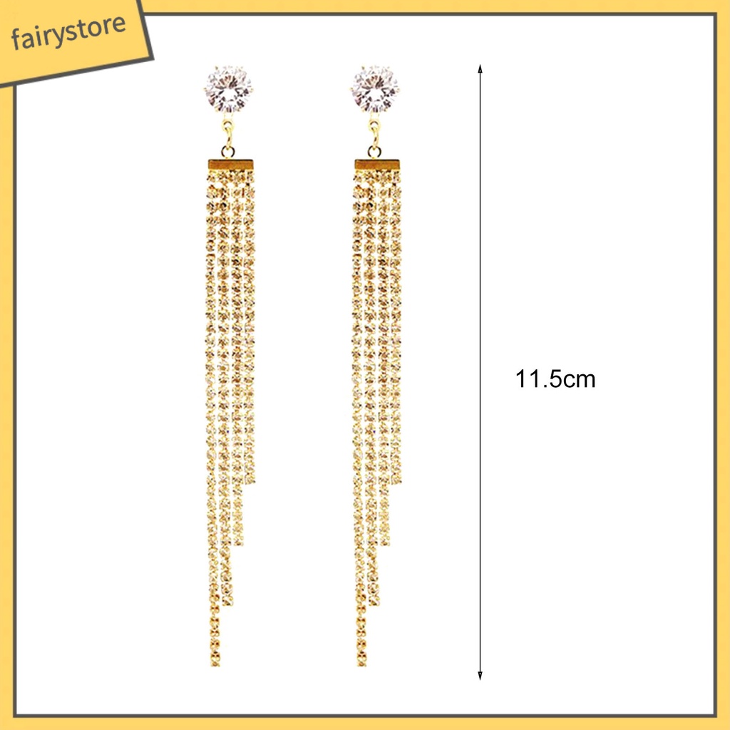 1 Cặp Bông Tai Dáng Dài Đính Pha Lê Phong Cách Boho Thời Trang Cho Nữ