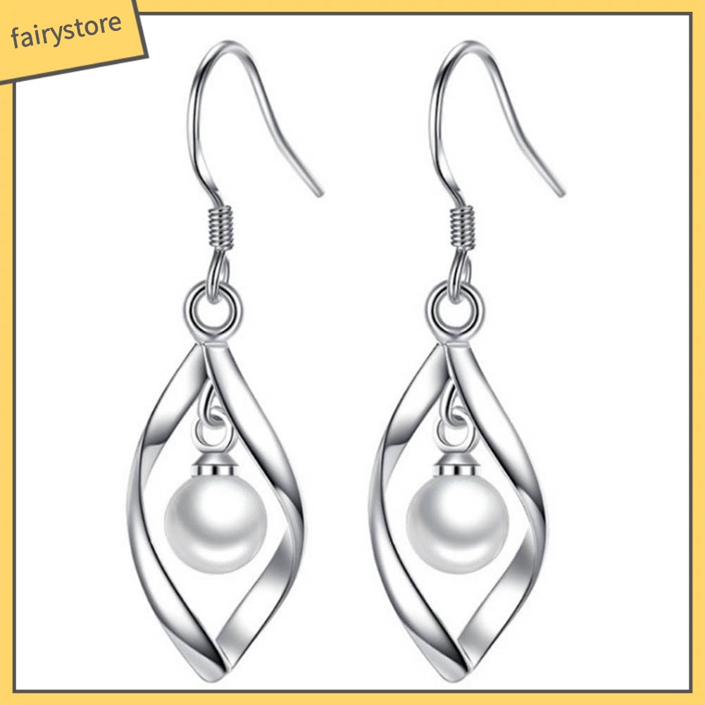 Khuyên Tai Dạng Móc Đính Ngọc Trai Nhân Tạo Thanh Lịch Cho Nữ