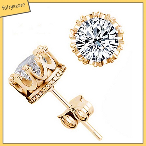 Bông Tai Mạ BạC HìNh Vương MiệN ĐíNh Đá ThờI Trang