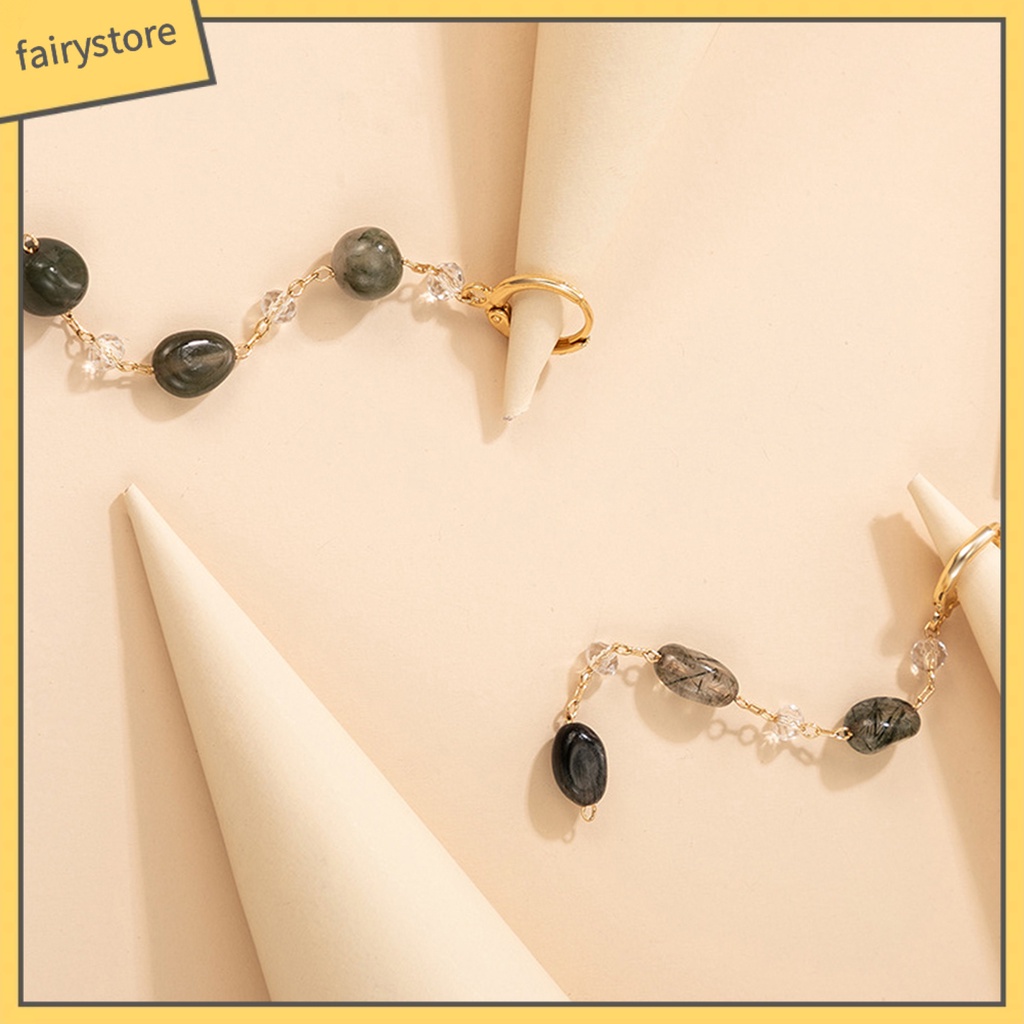 [FRO] 1 Đôi Bông Tai Lủng Lẳng Đính Đá Lấp Lánh Quyến Rũ Hiện Đại