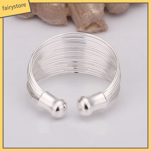 Nhẫn Hở Mạ Bạc Nhiều Lớp Có Thể Điều Chỉnh Kích Thước Thời Trang Cho Nữ