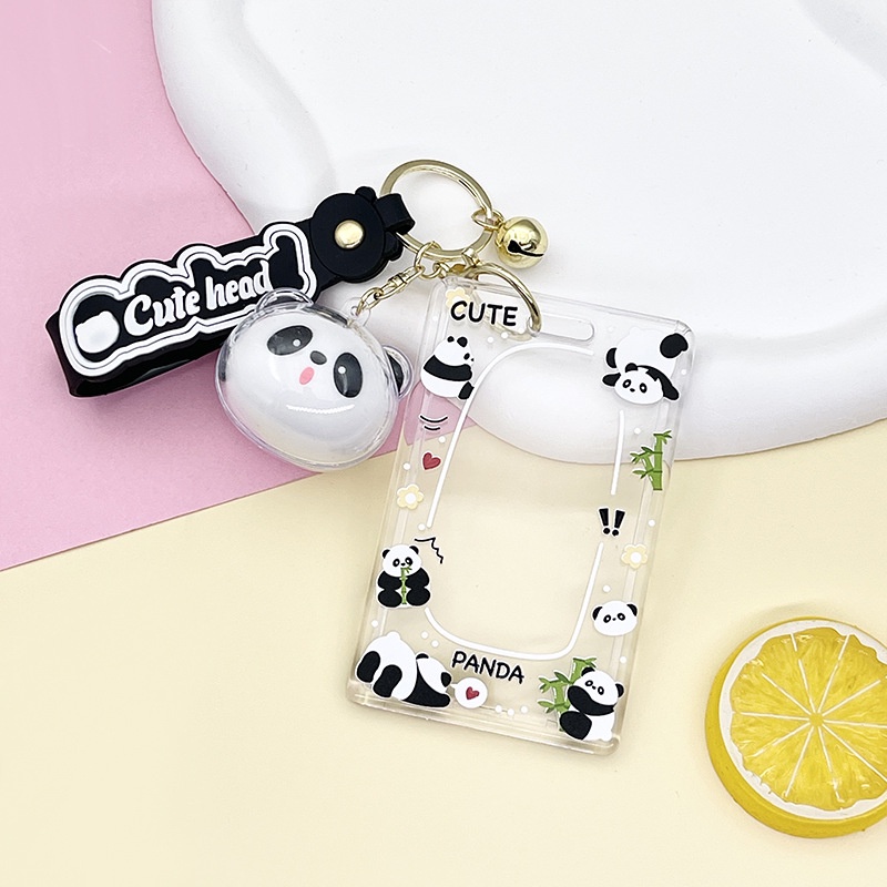 Thẻ Tên Bằng Acrylic Hình Gấu Trúc Hoạt Hình Kèm Móc Khóa 7 * 11cm