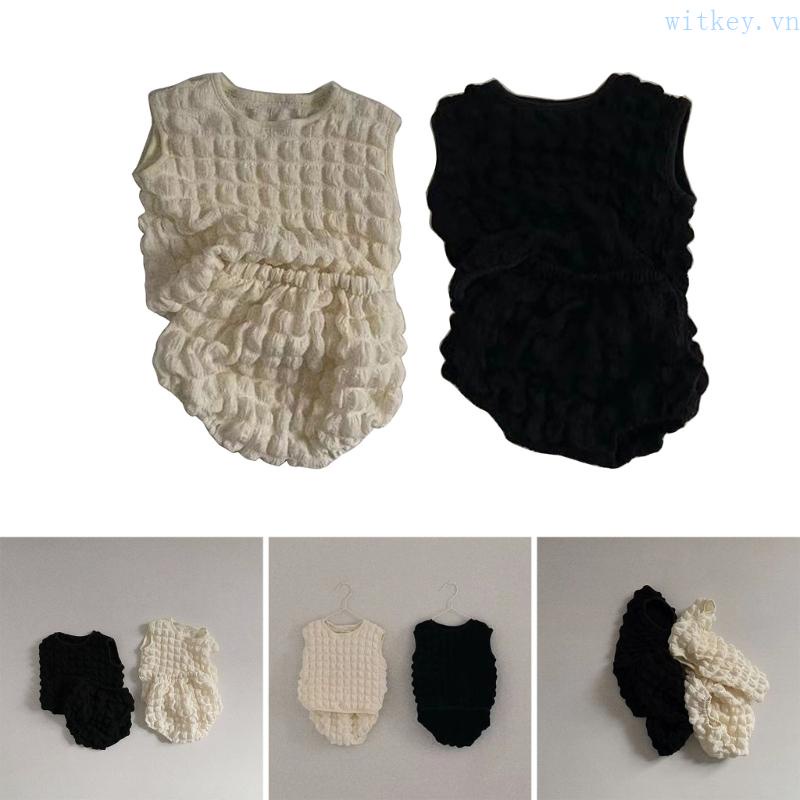 Bộ Áo Thun Không Tay Và Quần Short Thoáng Khí Thời Trang Mùa Hè Cho Bé Gái