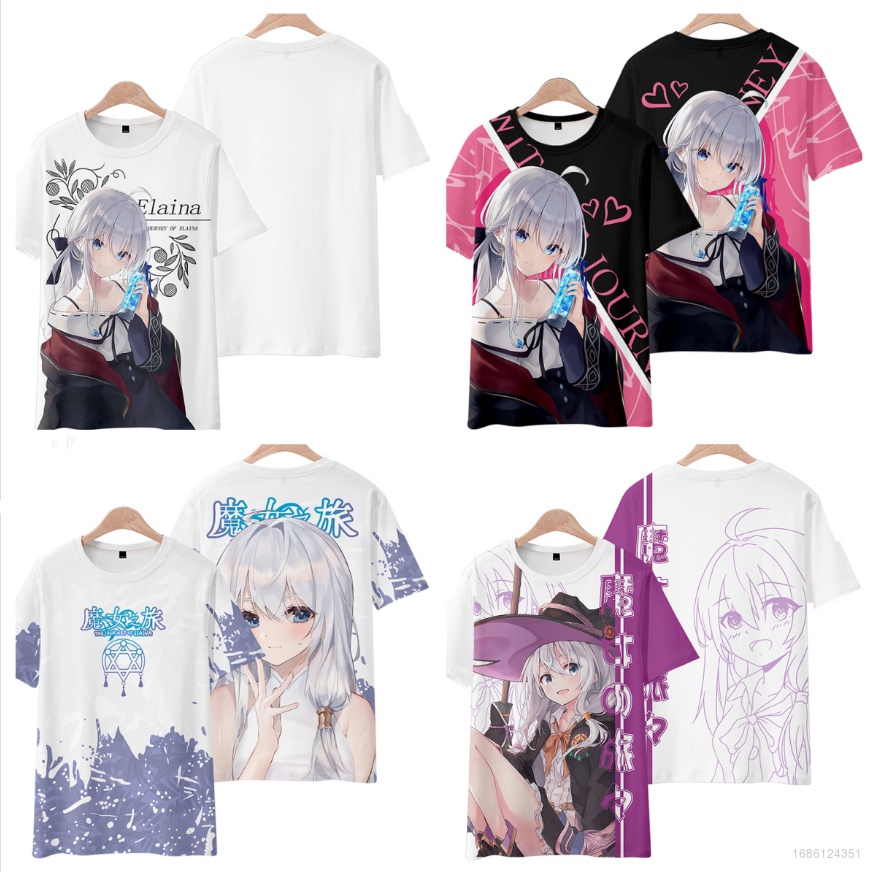 Yyds Áo Thun Tay Ngắn In Hình Phù Thủy Elaina 3D Phong Cách Harajuku Cho Nam Và Nữ