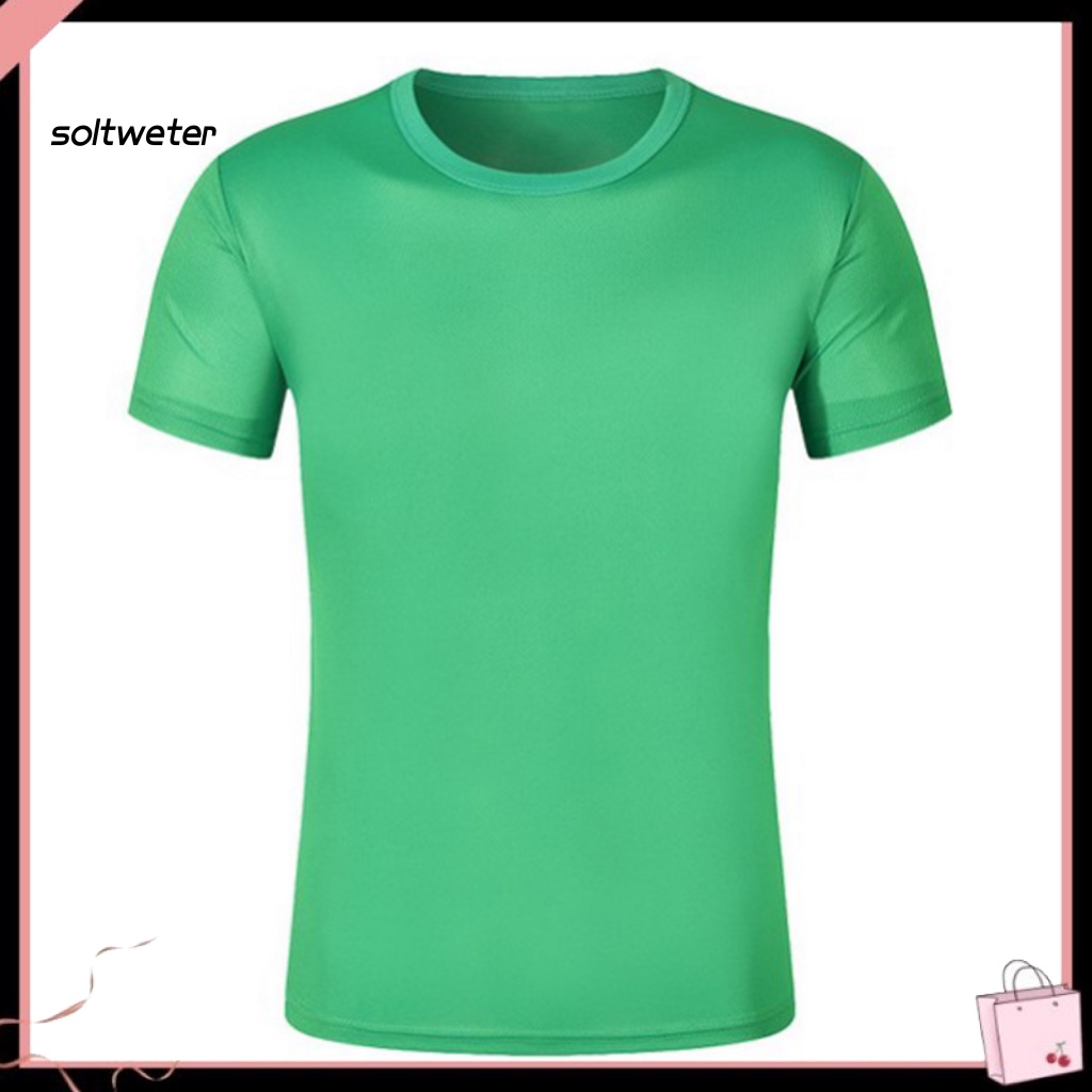 Áo Thun Màu Trơn Bằng Polyester Mau Khô Không Phai Màu Sắc Thời Trang Unisex