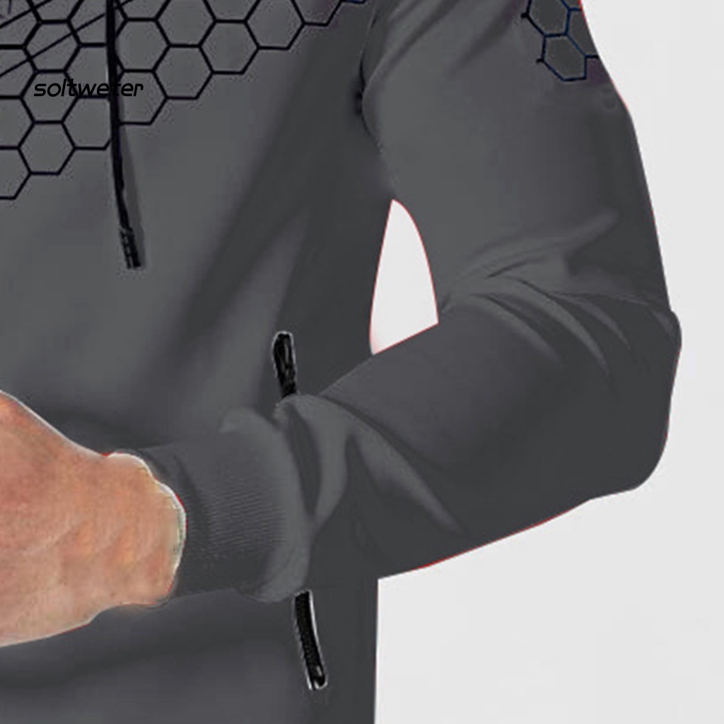 St Áo Khoác Cotton Pha Có Mũ Trùm In Họa Tiết Mịn Màng Thoải Mái Mùa Thu Cho Nam