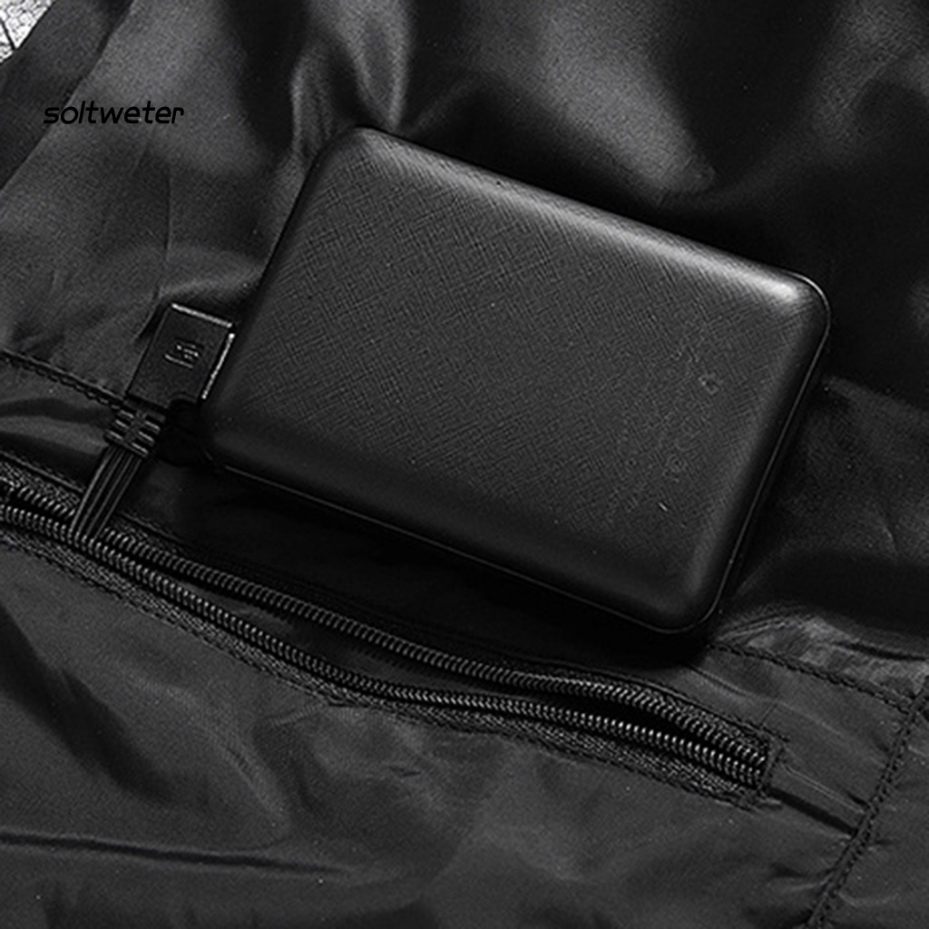 Áo Khoác Sưởi Ấm USB 9 Khung 3 Chế Độ Không Lạnh Có Mũ Trùm