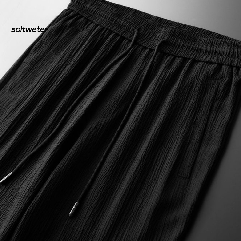 1 Bộ Quần Jogger Bằng Polyester Siêu Mềm Thấm Hút Mồ Hôi Phối Dây Rút Thiết Kế Đơn Giản Cho Nam