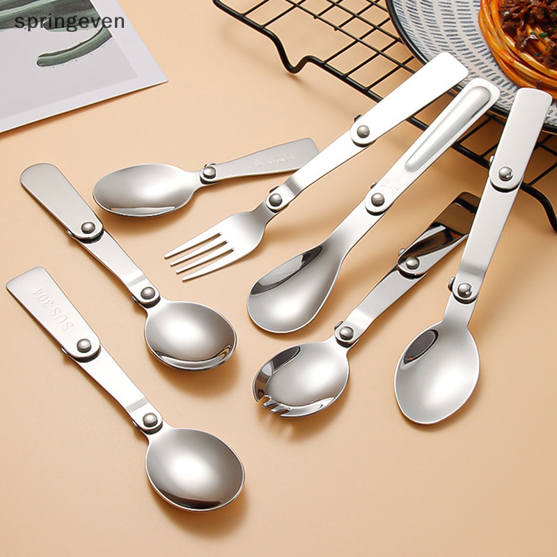 Bộ Muỗng Nĩa Bằng Thép Không Gỉ 304 Thiết Kế Nhỏ Gọn Tiện Dụng