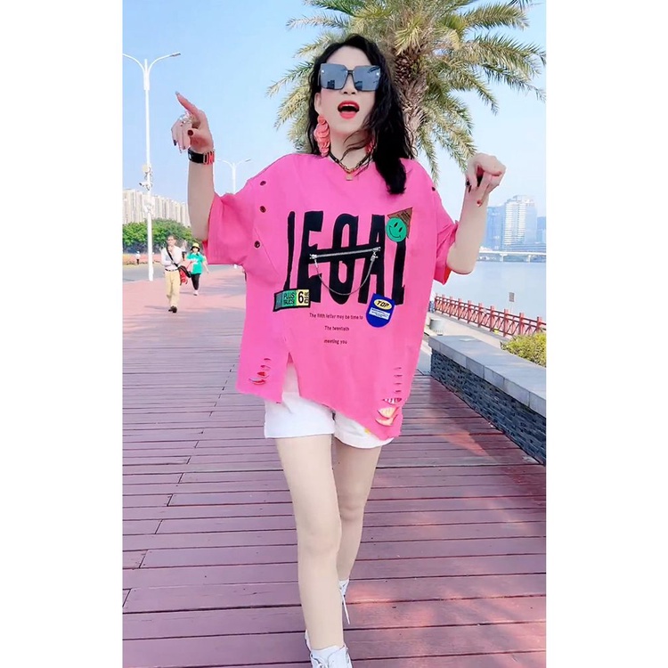 Áo Thun Cotton Dáng Rộng Thời Trang Mùa Hè 2023 Cho Nữ