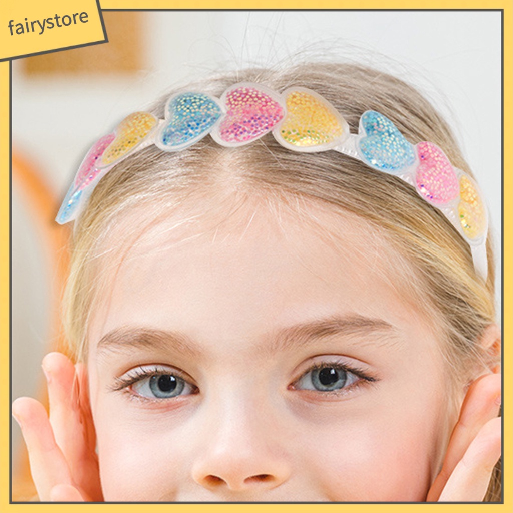 Cài Tóc Hình Trái Tim Trong Suốt Đính Kim Sa Lấp Lánh Dễ Thương Cho Nữ