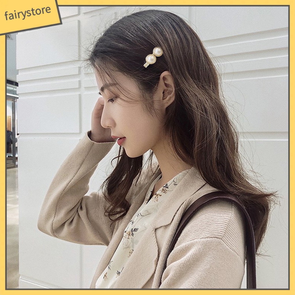 Set 6 Kẹp Tóc Hình Lông Vũ Đính Ngọc Trai Giả Thanh Lịch