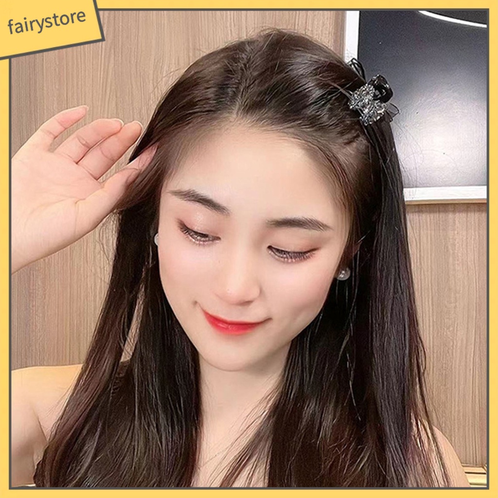 [FRO] Kẹp Tóc Hình Nơ Hai Mặt Đính Đá Nhỏ Co Giãn Chống Trượt Trang Trí Tóc Tạo Kiểu Dành Cho Nữ