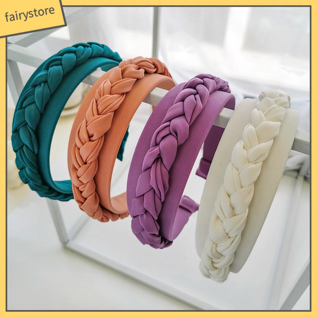 Băng Đô Cài Tóc Bản Rộng Màu Sắc Trơn Thoải Mái Dùng Hàng Ngày