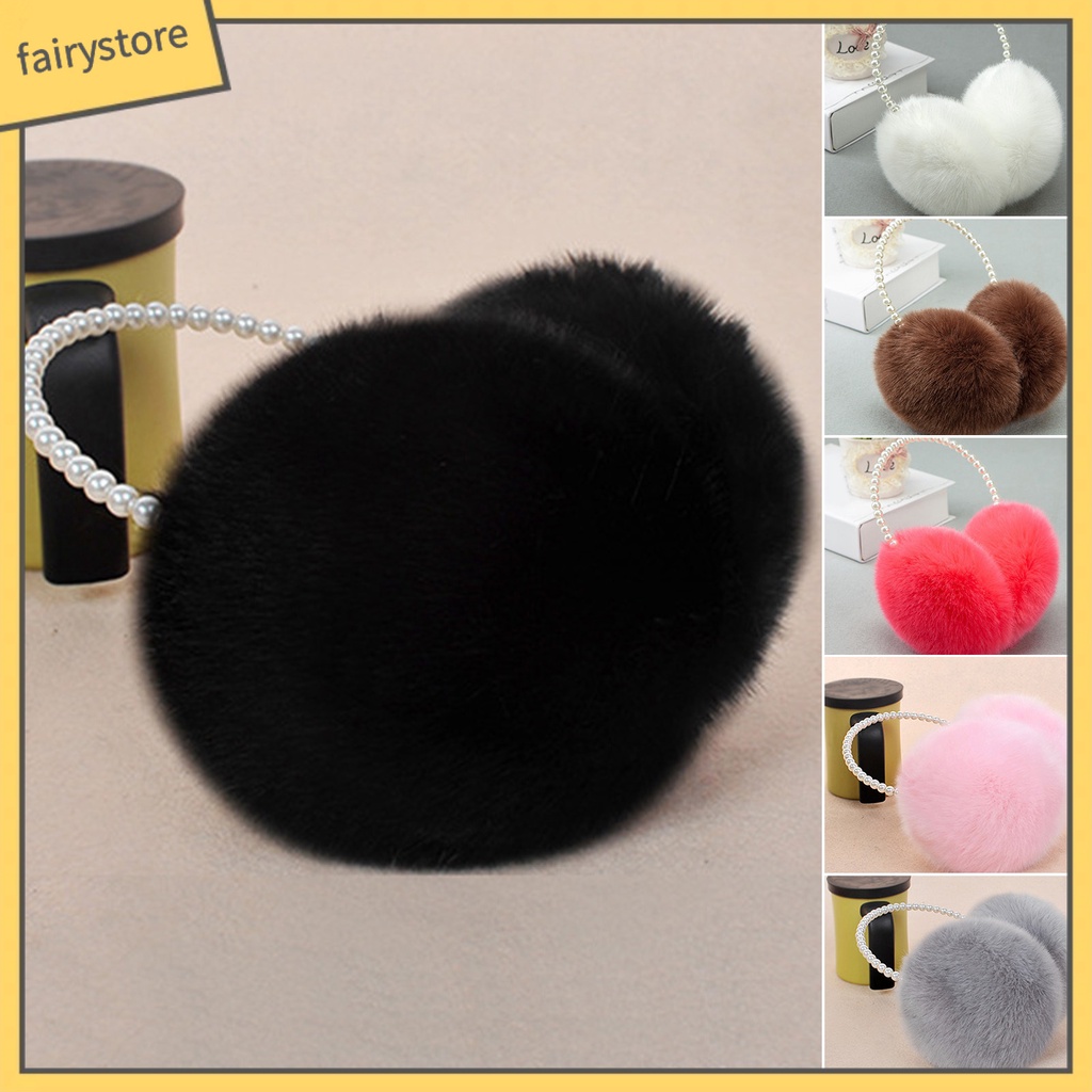 [FRO] Chụp Tai Lông Thỏ Giả Màu Trơn Chống Trượt Thoải Mái Giữ Ấm Tai Dành Cho Nữ Đi Ra Ngoài