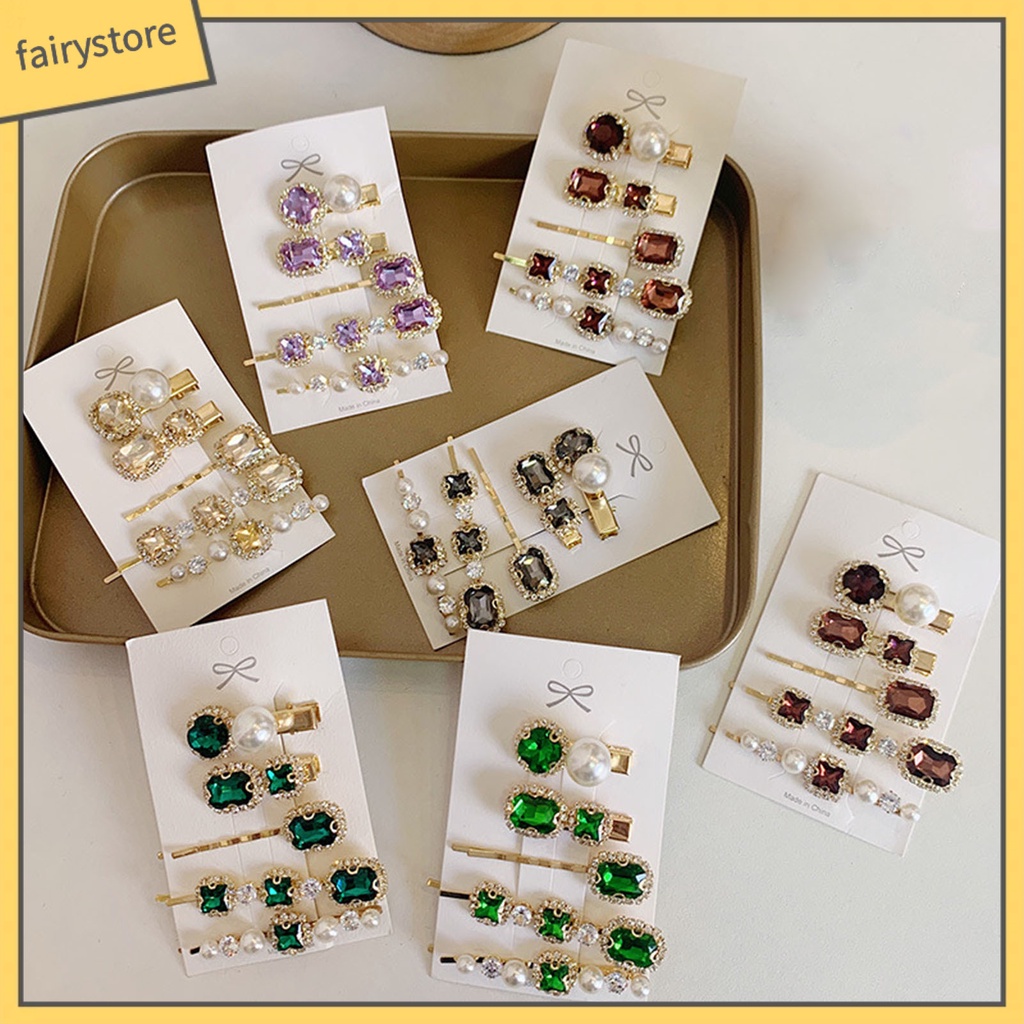 Set 5 Kẹp Tóc Đính Ngọc Trai Giả Lấp Lánh Thanh Lịch Dành Cho Nữ