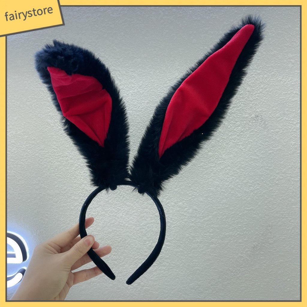 Băng Đô Cài Tóc Co Giãn Gọn Nhẹ Màu Sắc Tương Phản Phối Tai Thỏ Phong Cách Lolita Dành Cho Nữ