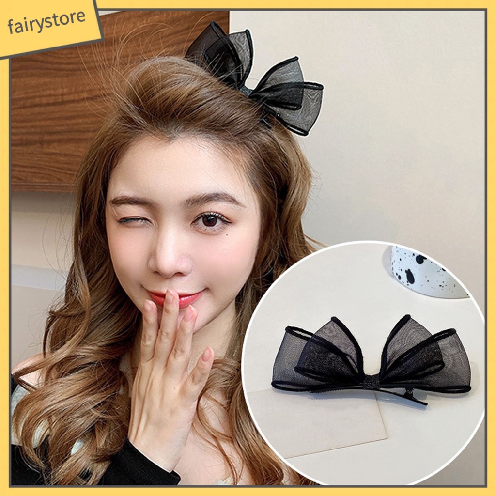 [FRO] Set 2 Kẹp Tóc Nơ Lưới Hai Lớp Chống Trượt Trọng Lượng Nhẹ Có Thể Tái Sử Dụng Trang Trí Tiệc Tùng Dành Cho Nữ