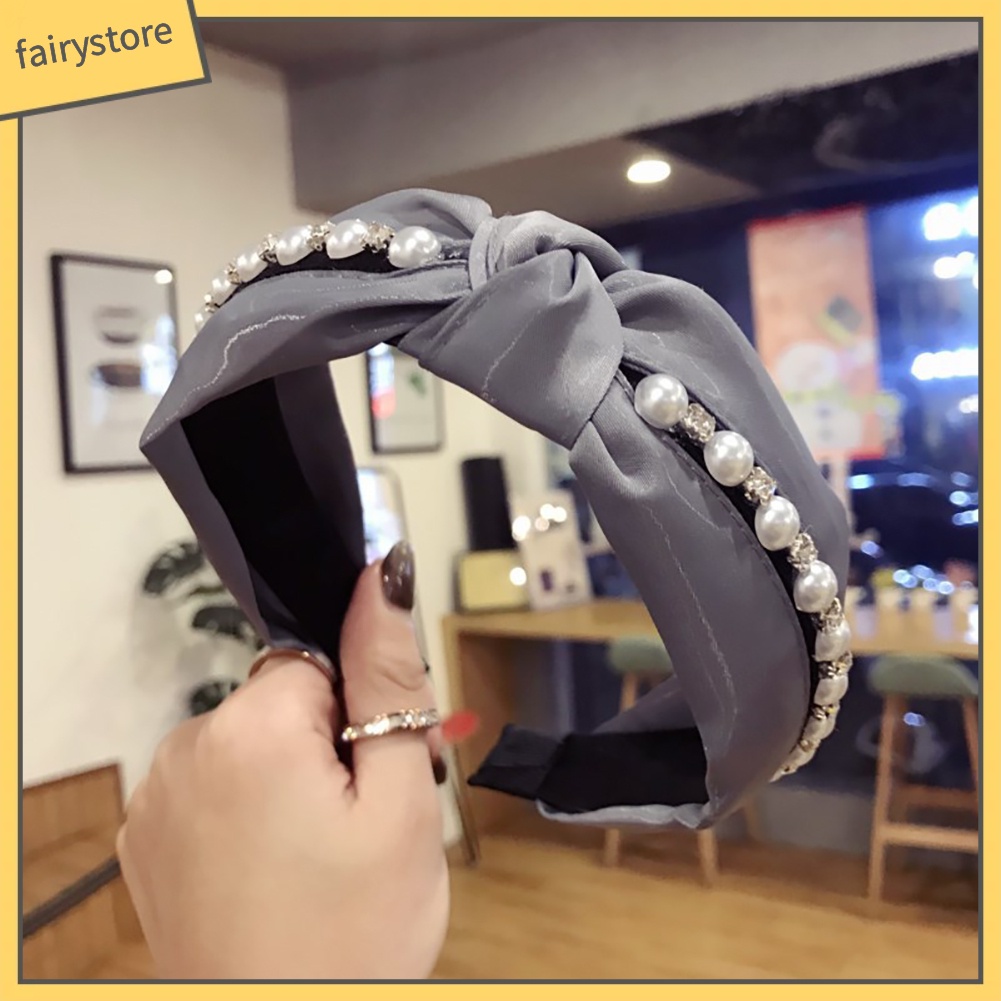 Băng Đô Cài Tóc Đính Ngọc Trai Giả Thời Trang Dành Cho Nữ