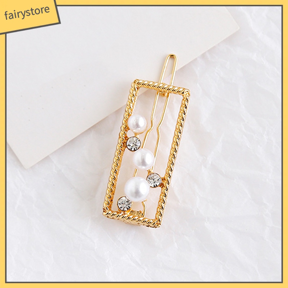 Kẹp Tóc Đính Đá Ngọc Trai Giả Thời Trang Dành Cho Nữ