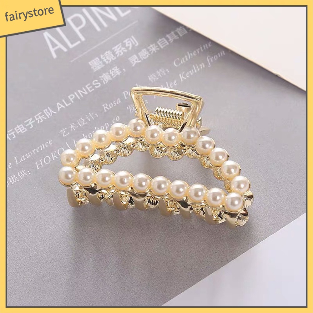 Kẹp Tóc Đuôi Ngựa Đính Ngọc Trai Giả Lấp Lánh Cho Nữ