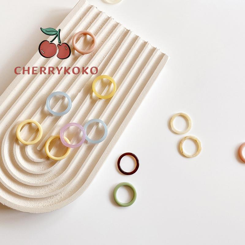🍒🍒CHERRYKOKO Nhẫn Nhựa Resin Mini 17mm Nhiều Màu Sắc