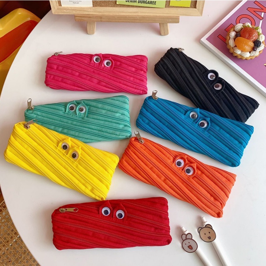 Hàng sẵn giao hỏa tốc Túi Đựng Bút Có Sức Chứa Lớn Thiết Kế Dây Kéo Độc Đáo Họa Tiết Ngộ Nghĩnh, Túi Đựng Văn Phòng Phẩm