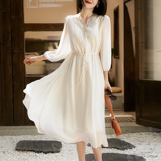 Đầm Lụa Thêu Họa Tiết Victoria Fairy Nhẹ Nhàng Thanh Lịch Đa Năng Q