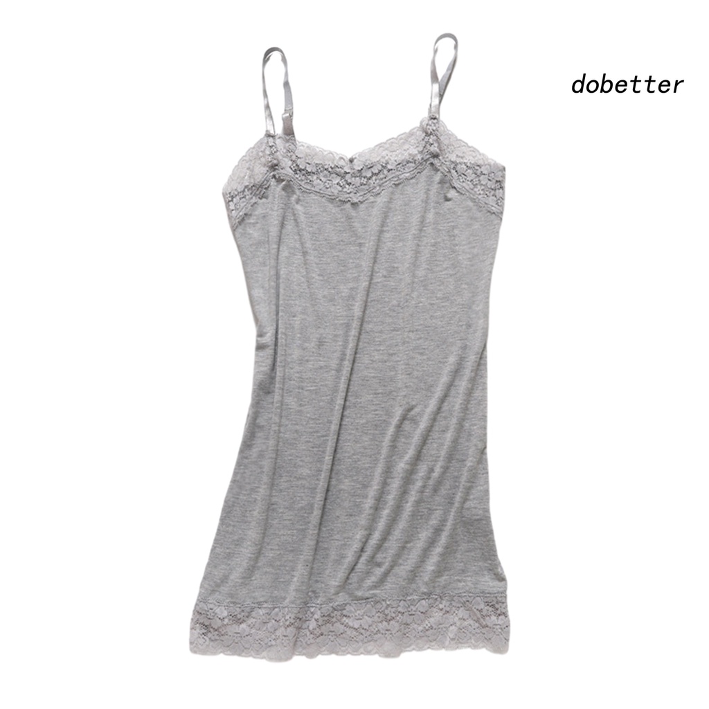 Áo Hai Dây Cổ Chữ V Phối Ren Mỏng Co Giãn Màu Sắc Trơn Quyến Rũ Cho Nữ