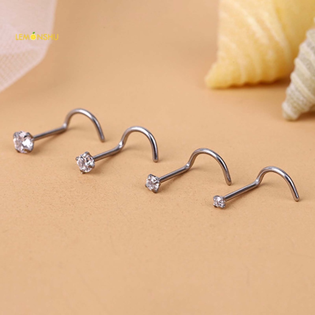 1 Chiếc Khuyên Mũi Thép Titan Đính Đá Zircon Tinh Xảo Cho Bữa Tiệc